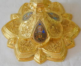 Solid silver gilt antique French Gothic Chalice.